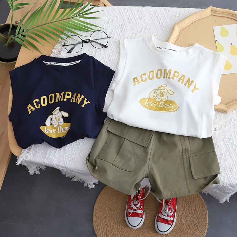 男童夏装2023新款洋气宝宝网红痞帅衣服潮小儿童夏季帅气短袖套装