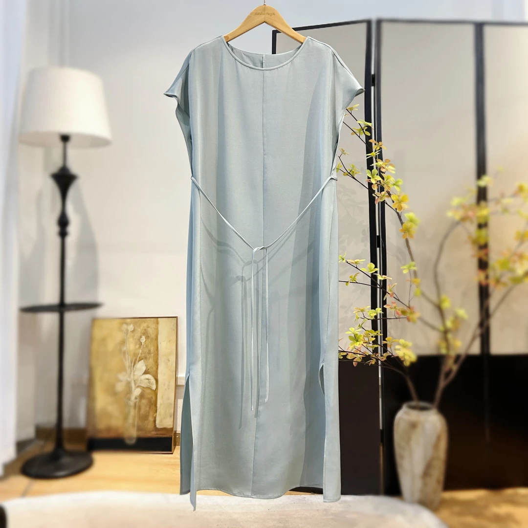 【萨拉迪恩】重磅桑蚕丝高档时尚优雅女士连衣裙