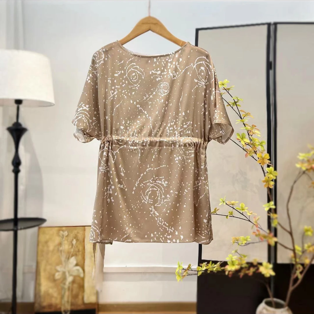 【萨拉迪恩】桑蚕丝时尚休闲女士夏季宽松气质上衣