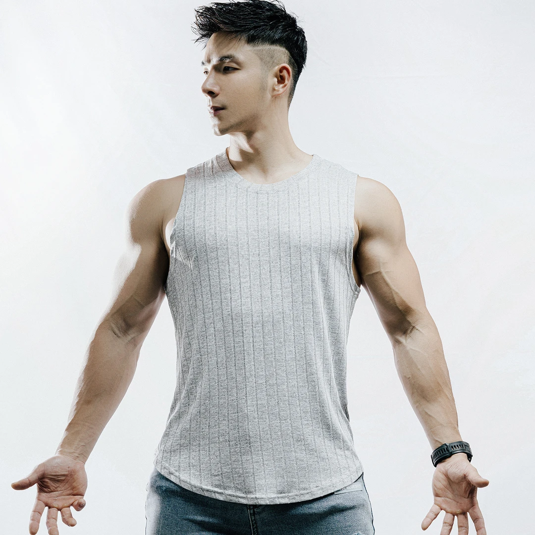 夏季男士男款新款运动休闲跑步纯色弹力速干无袖背心