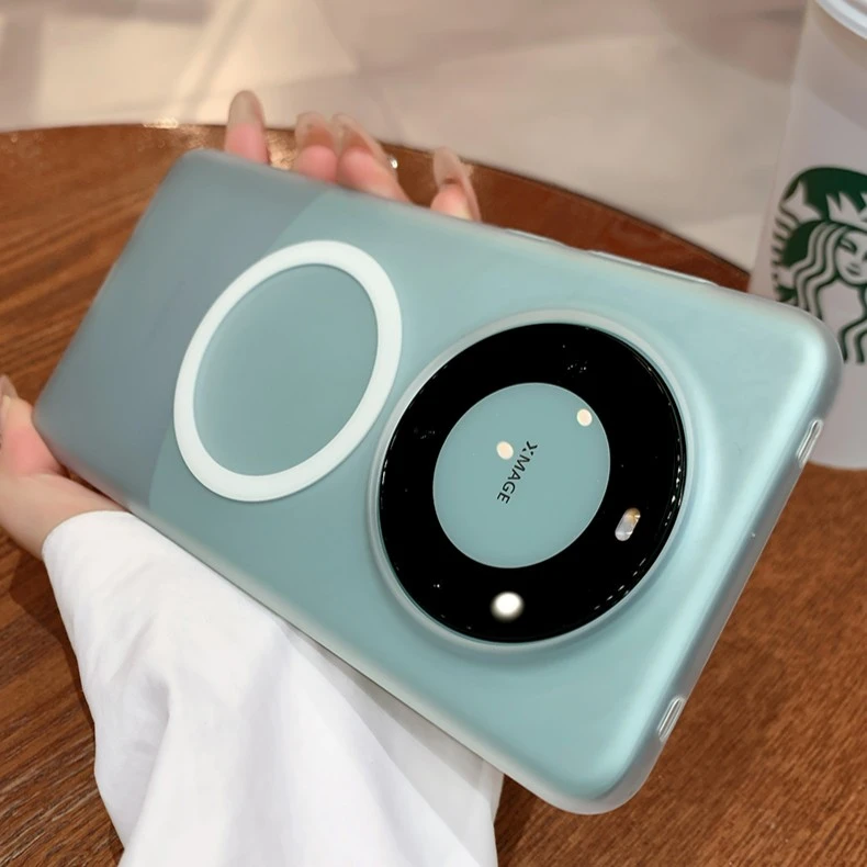 全新华为Mate60Pro+半透肤感微磨砂新款带磁吸简约PC材质手机硬壳