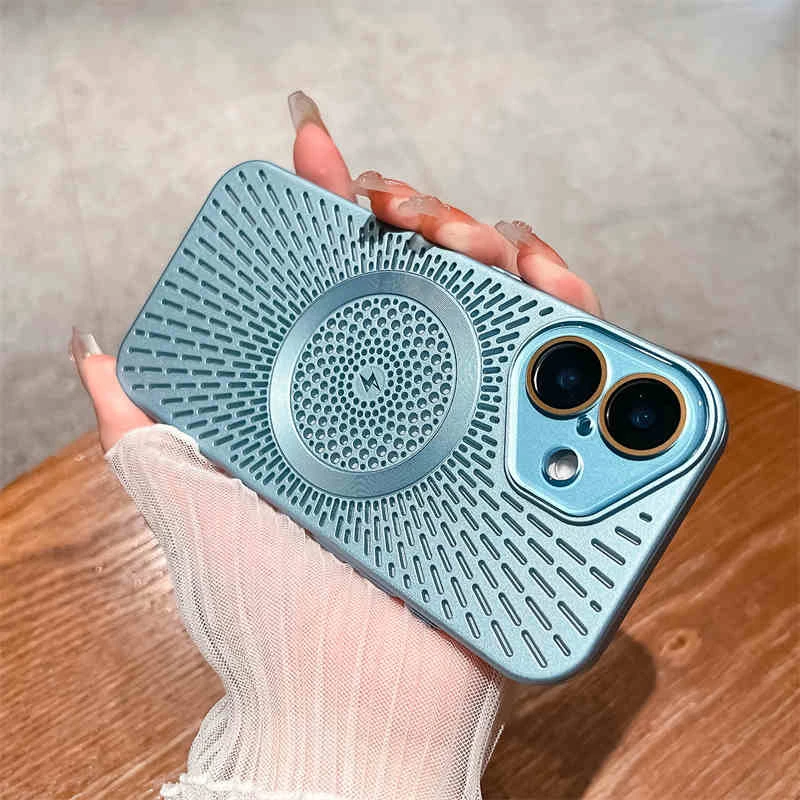 适用于苹果16promax散热透气iPhone15水晶镜头膜14无线充电12硬壳