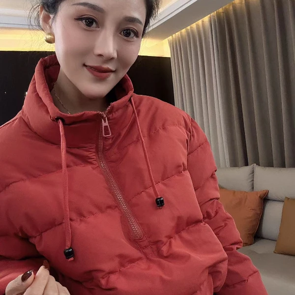 【耿老板】时尚卫衣设计师款高级感白鸭绒女短款羽绒服8008#
