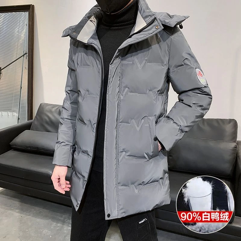 2023新款羽绒服男中长款防风防水冬季极寒男士中青年加厚外套免洗