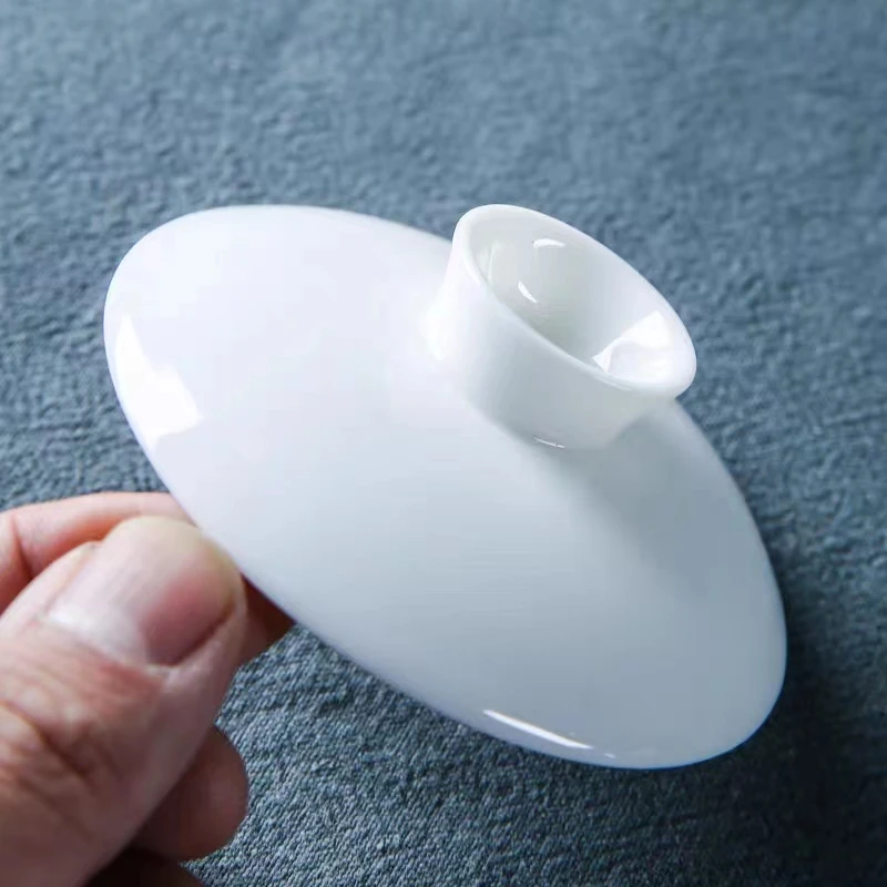 【配套盖子】店铺盖碗盖子一个白瓷盖碗单盖茶道配件茶杯杯盖子陶瓷