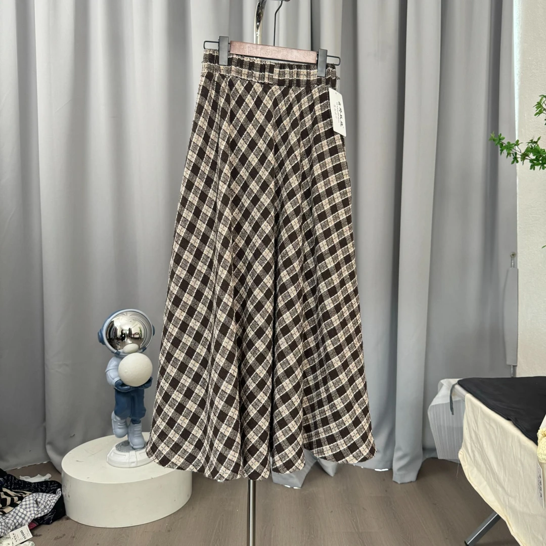 【慧】120大摆毛呢半身裙女2025秋冬新款高腰中长裙气质时尚气质120