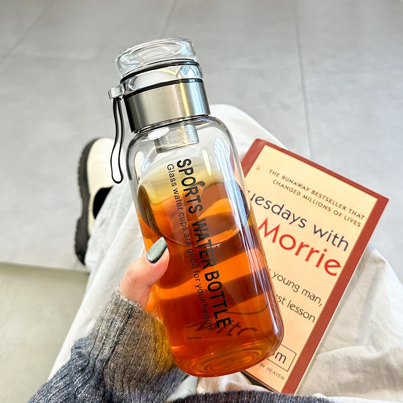 夏季大容量玻璃杯加厚耐高温水杯子男女士网红便携茶水分离泡茶杯