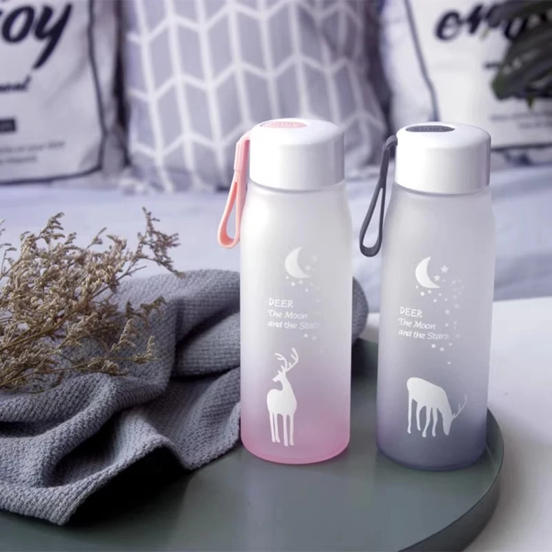 卡通可爱便携创意个性磨砂塑料水杯简约女学生耐摔小清新杯子