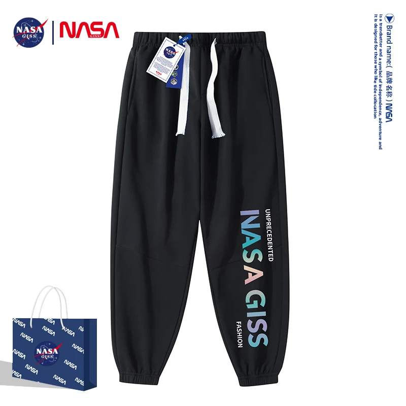 NASA联名款卫裤男女宽松针织束脚裤子男春秋休闲情侣运动长裤子潮