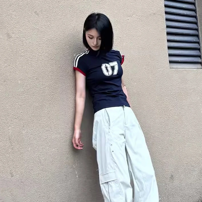 新款修身短袖T恤女夏季棉ins修身显瘦时尚百搭圆领简约风上衣