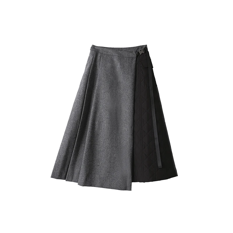 高级撞色冬季半身裙秋显瘦高腰休闲百搭中长款时尚CEA7007