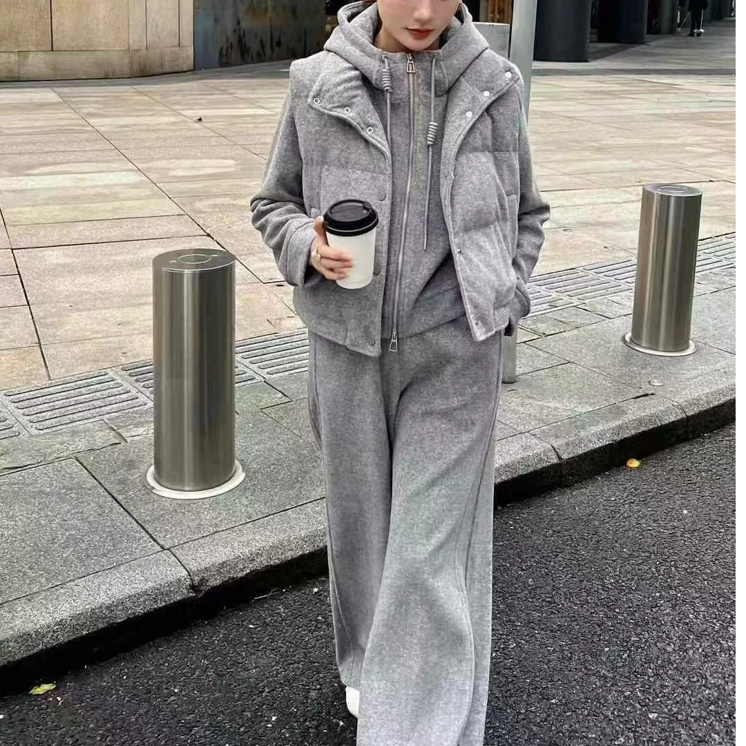 学院风卫衣套装新款爆款高端品质阔腿裤时尚套装CEA7097