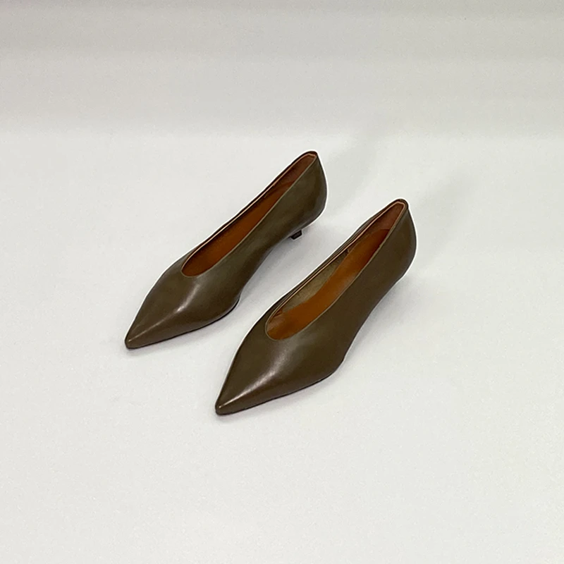 【断码特价】头层牛皮单鞋 3.5公分--咖色