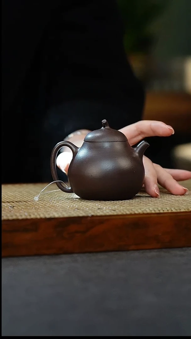 【闪购商品】紫砂茶壶茄瓜 天青 180 大个子