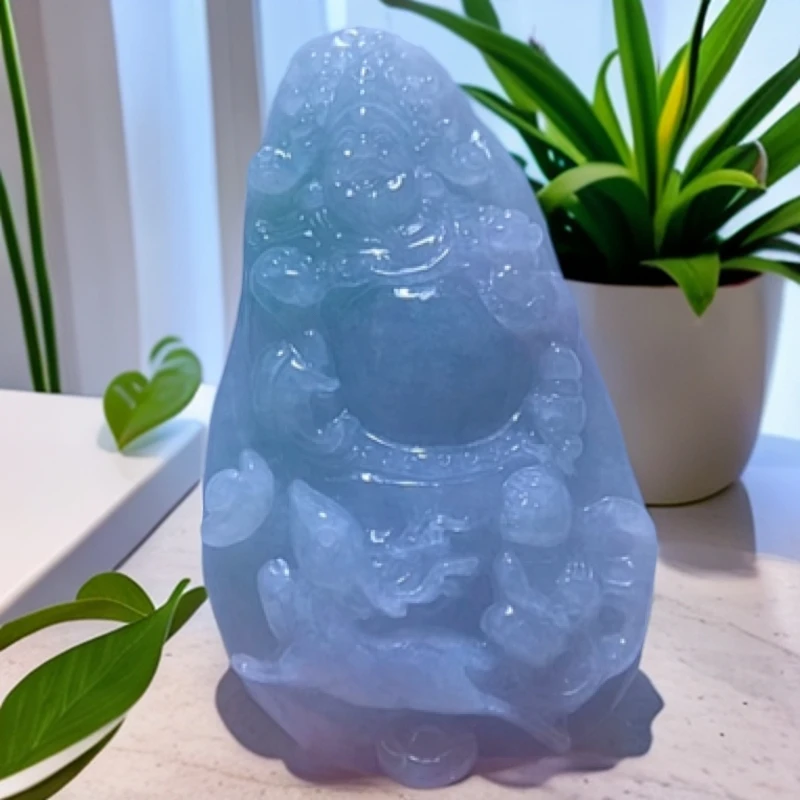 天然翡翠挂件财神尺寸62/34/10