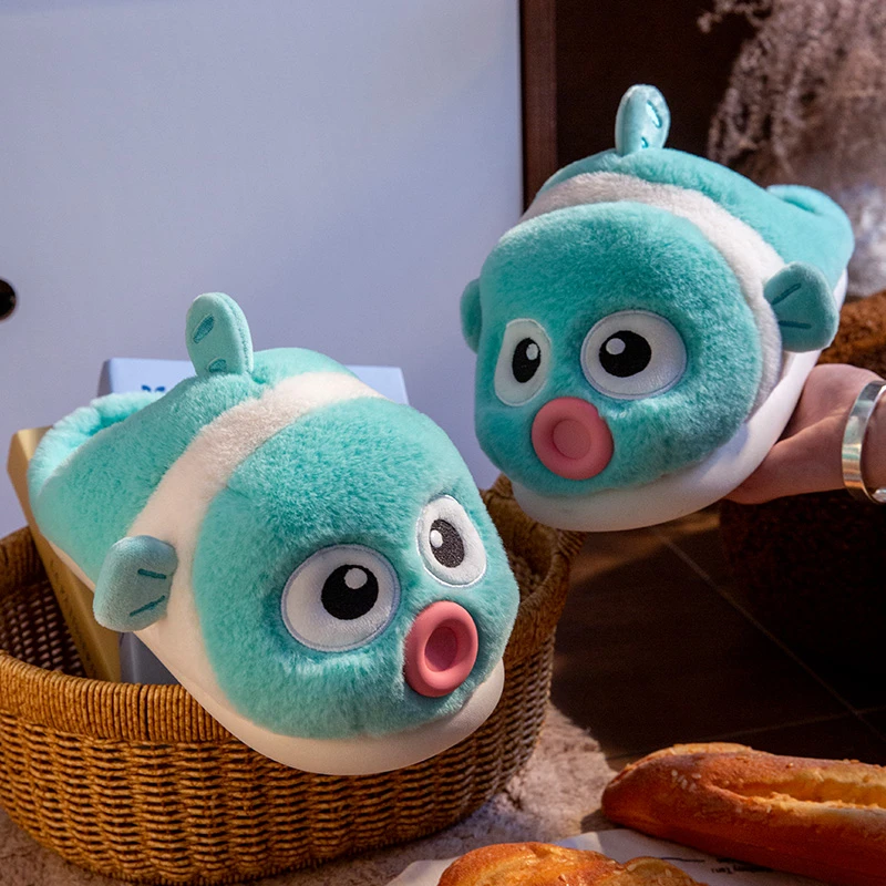 【年末清仓】2024新款冬季可爱卡通厚底外穿居家舒适加厚棉拖鞋