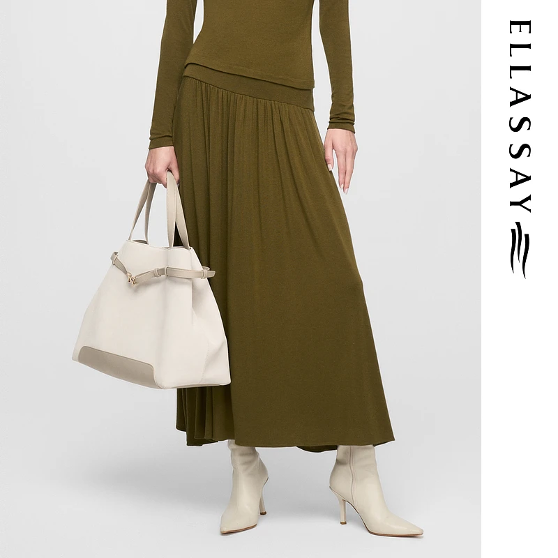 ELLASSAY歌力思2025早春新款优雅灵动中长款半身裙女EWE361Q04200