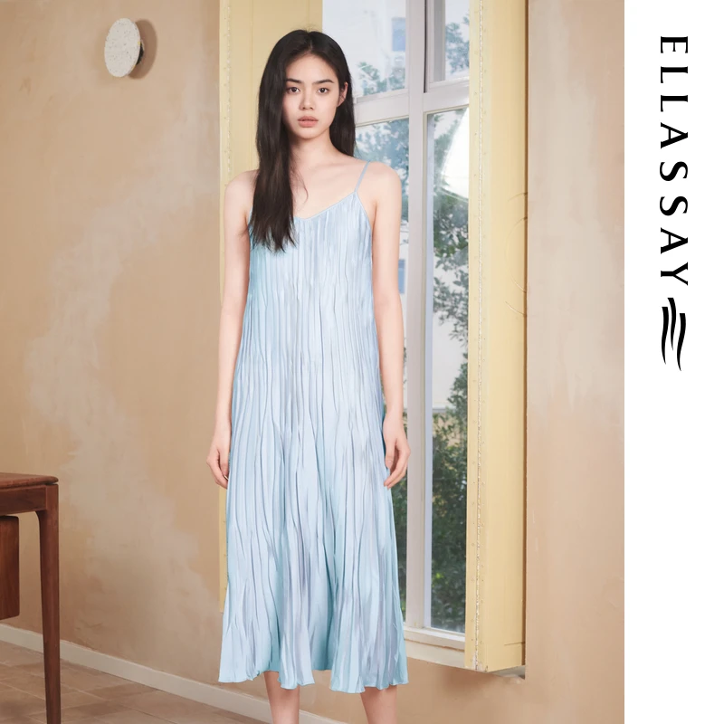 ELLASSAY歌力思新款高级度假风法式慵懒吊带连衣裙EWV352Y02500