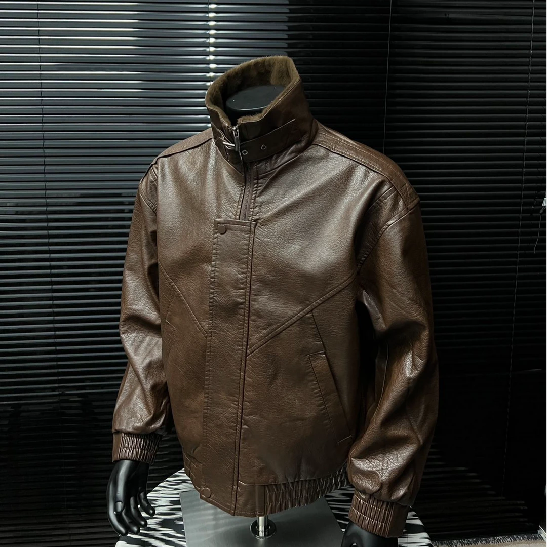 【koztun】冬季038皮衣克春季#男士黑色百搭时尚潮流冬设计师翻领春