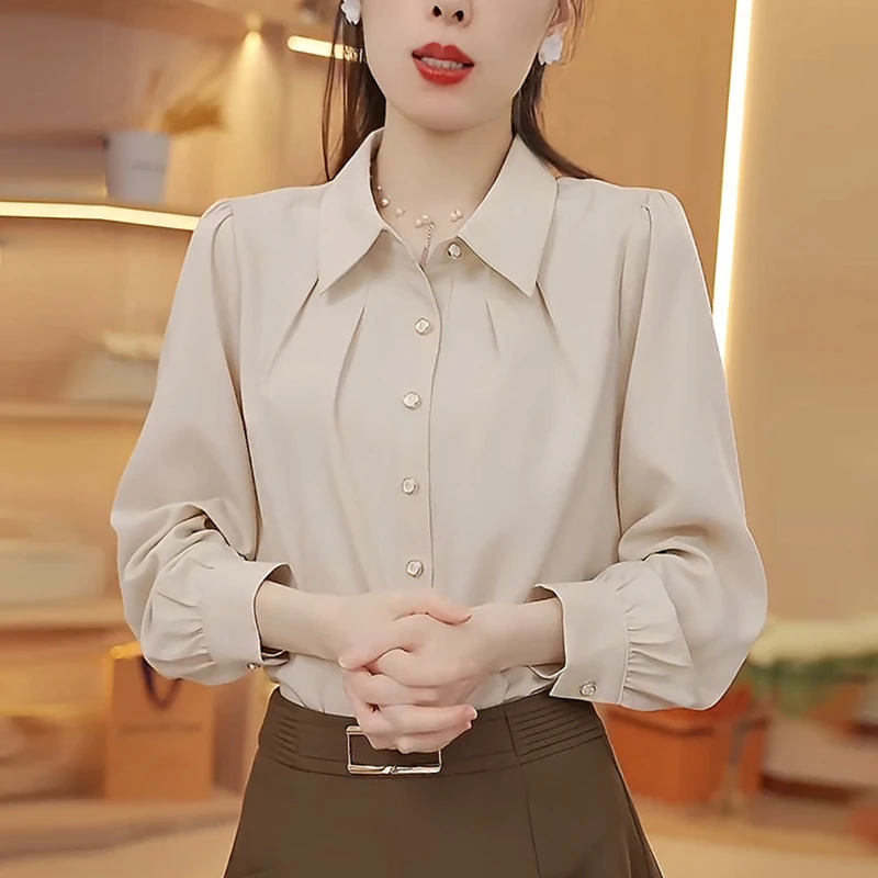 女士衬衫2025秋季新款轻奢高级感时尚洋气宽松休闲显瘦设计感上衣