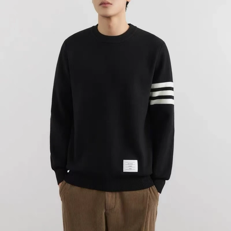 秋冬新款园领套头卫衣撞色情侣男女同款简约上衣休闲