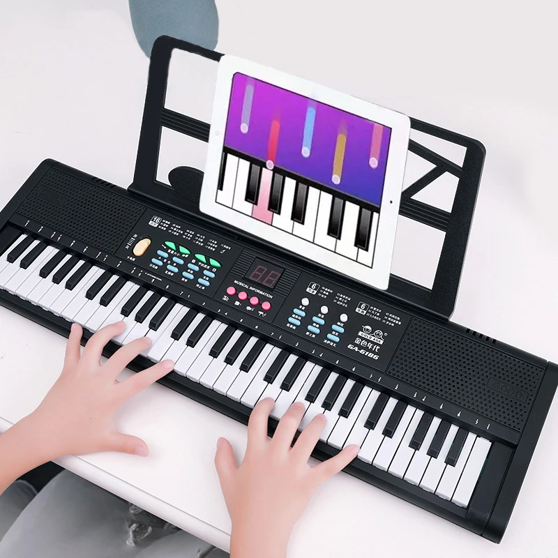 61键电子琴儿童初学者电子琴乐器便携演奏音乐弹奏厂家直销智能家