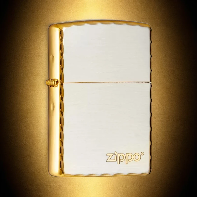 【自播】zippo打火机镀金咬边标志白金商标商务男士限量版DY9902ZB