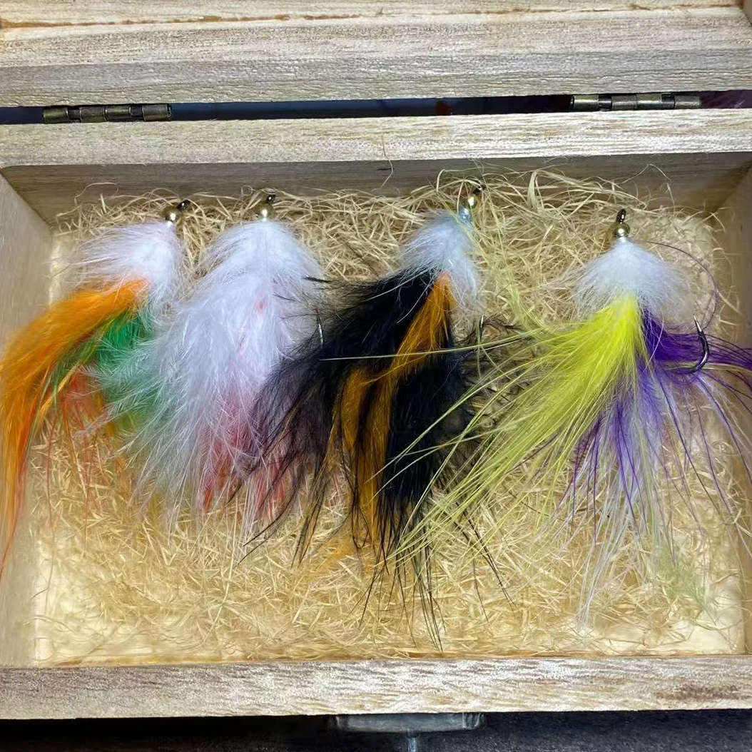 炫彩武力八哥飞蝇饵鳟鱼翘嘴路亚饵五枚/十枚装