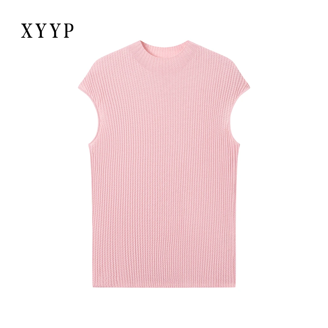 宣扬129桑蚕丝高级感修身时尚高领夏季慵懒风设计感针织衫无袖女