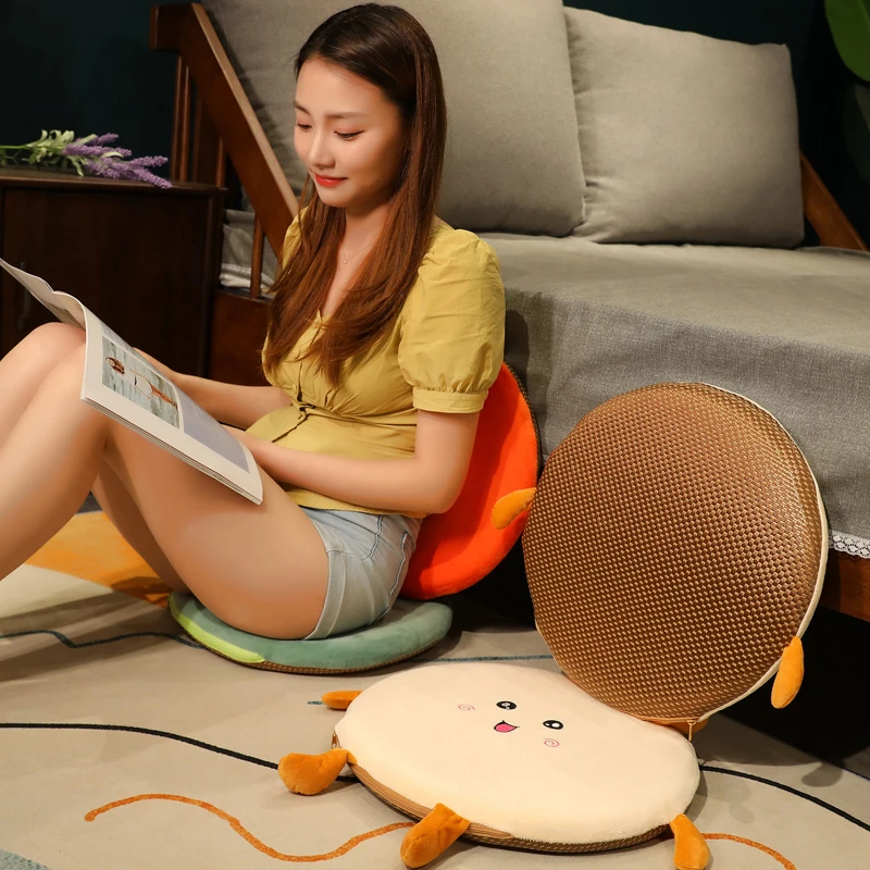 凉席圆形记忆棉椅子坐垫办公室久坐可坐地上屁股垫屁垫榻榻米夏季