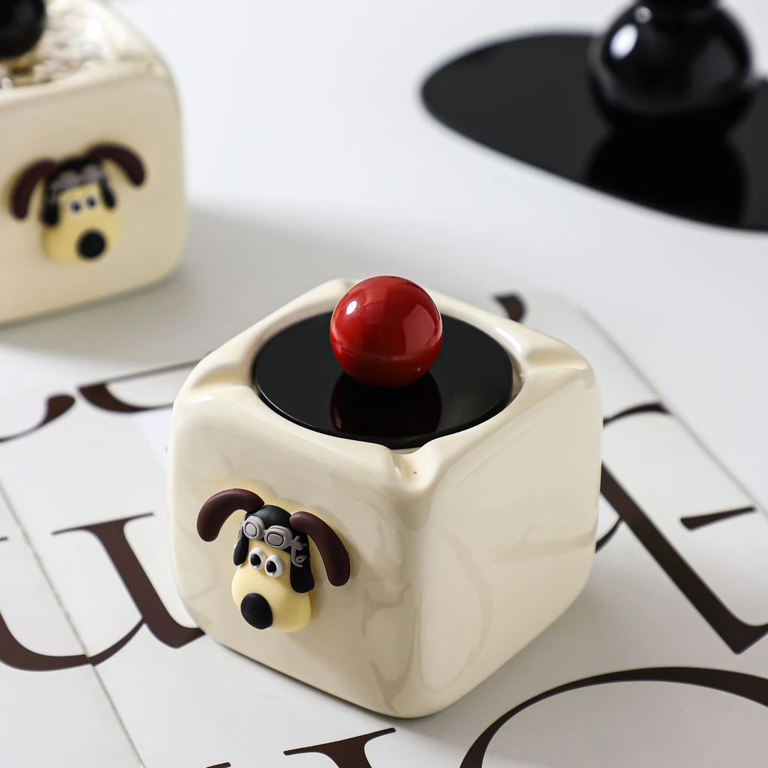 小奶狗ins奶油风方形烟灰缸烟家用客厅办公酒店酒吧民宿咖啡厅