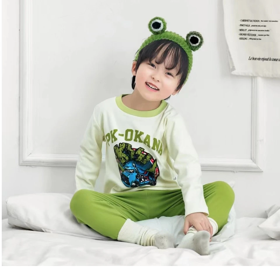 秋季2024爆款儿童秋衣秋裤套装女童家居服男童长袖内衣套装洋气