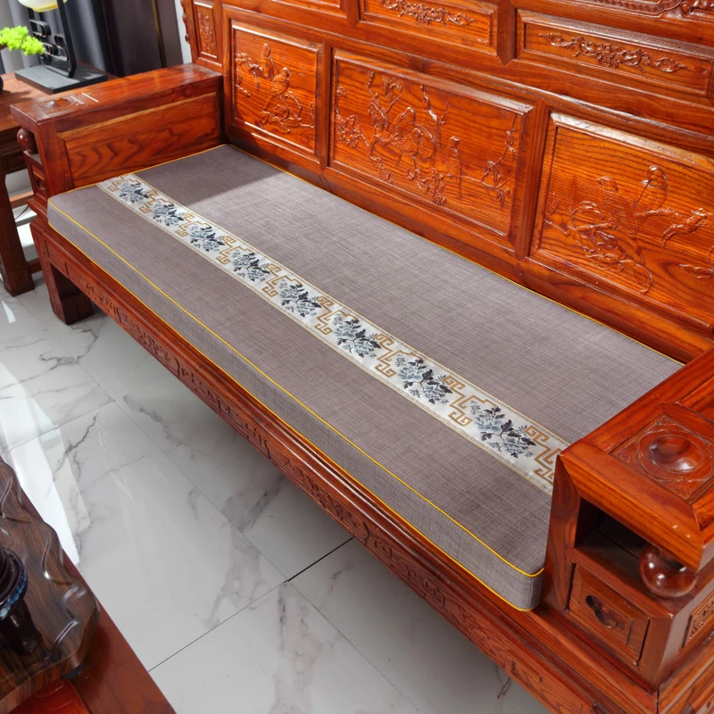 红实木沙发垫防滑新中式沙发坐垫加厚高密度海绵垫联邦椅老式木头