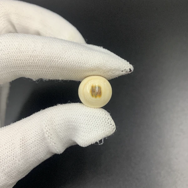 A9020天然猛犸牙蓝眼圆珠 支持鉴定 假一罚四