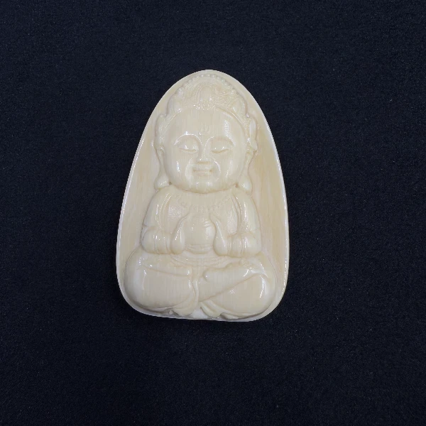 E6009天然猛犸牙雕刻牌 支持鉴定 假一罚四