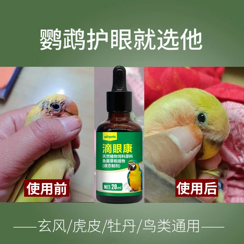 鹦鹉牡丹玄凤眼睛流泪肿胀单眼伤风护眼保健调理用品