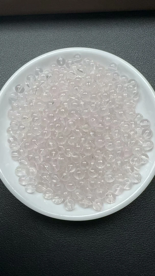 粉水晶散珠6mm 30颗 多样性发货