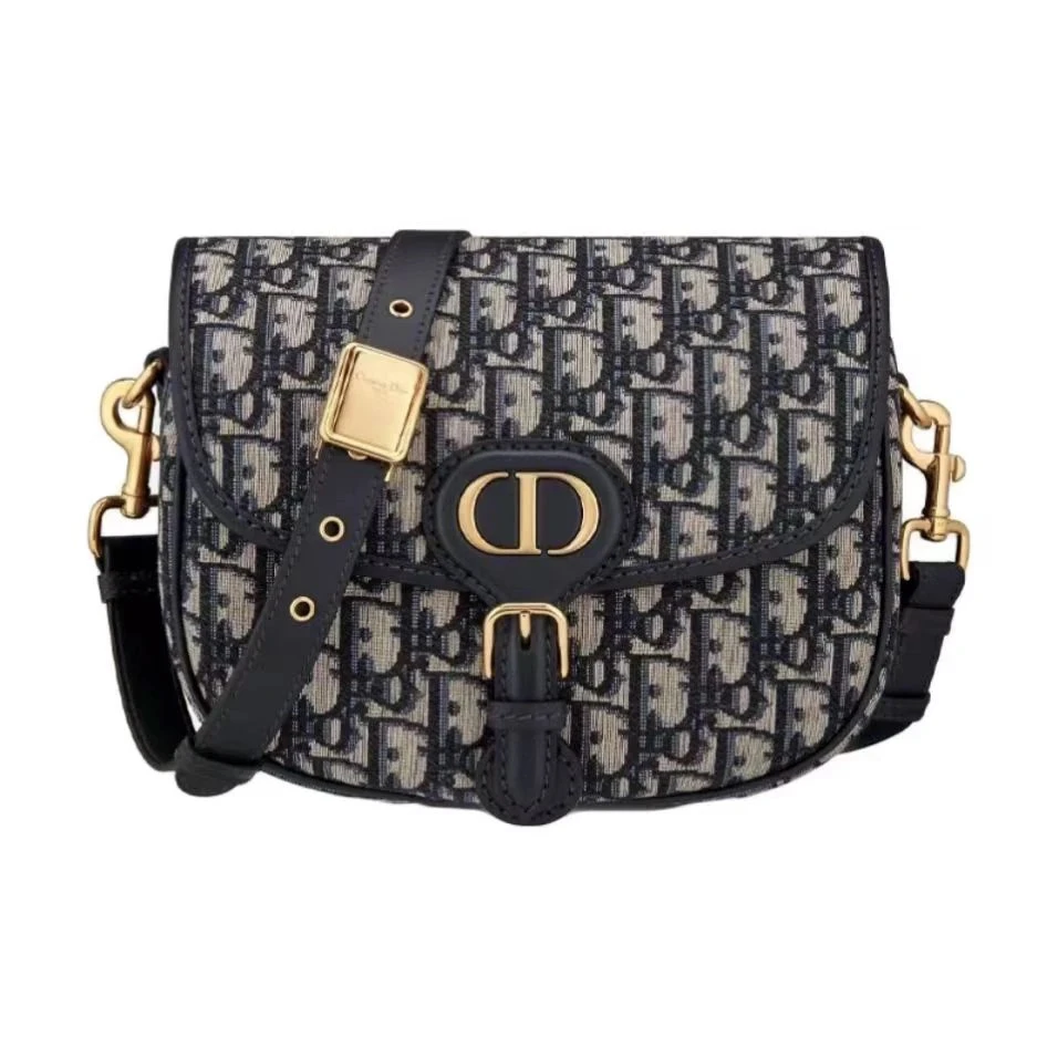全新未使用 DIOR/迪奥 老花帆布bobby马鞍包中号