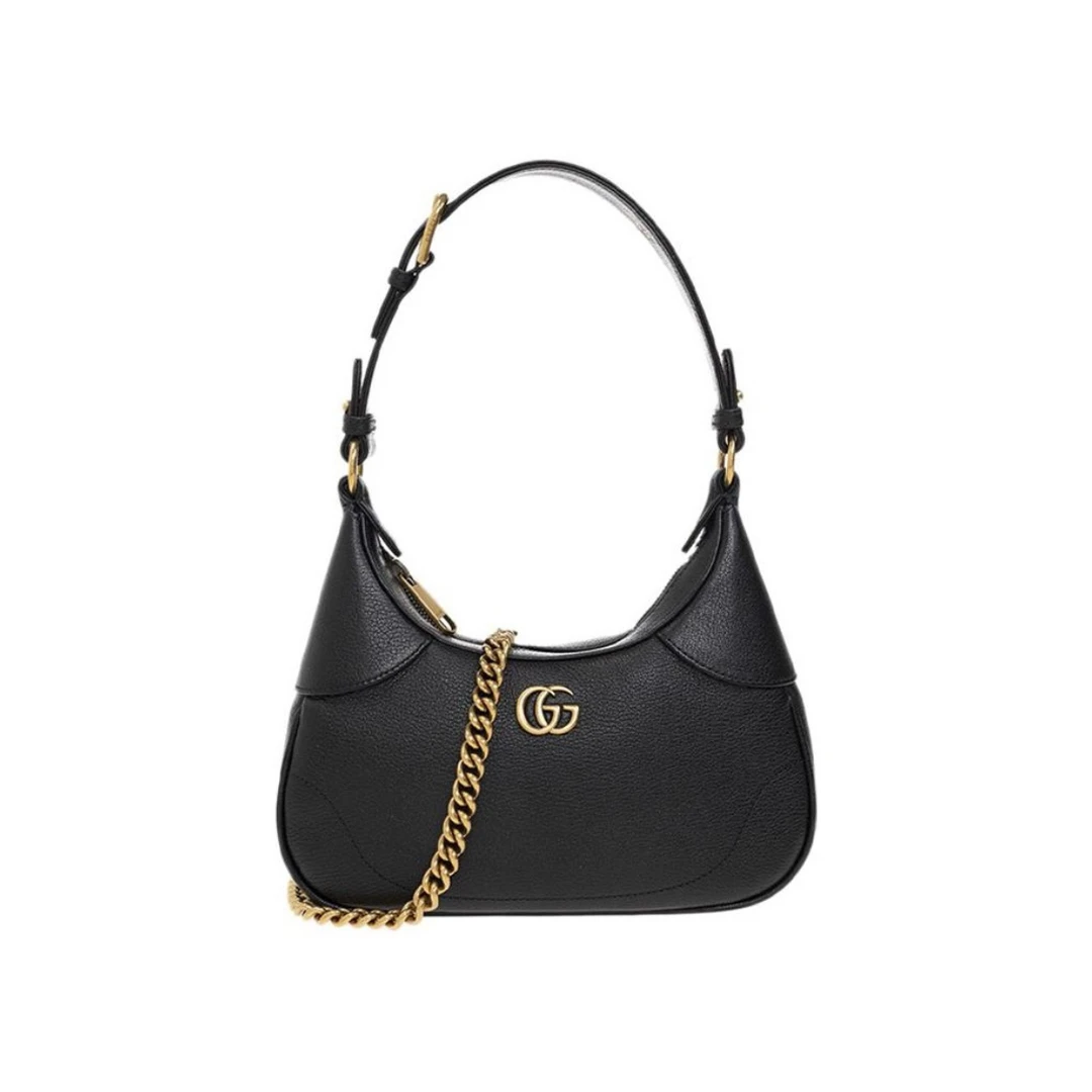 全新未使用 GUCCI/古驰 黑金Aphrodite双G腋下包小号