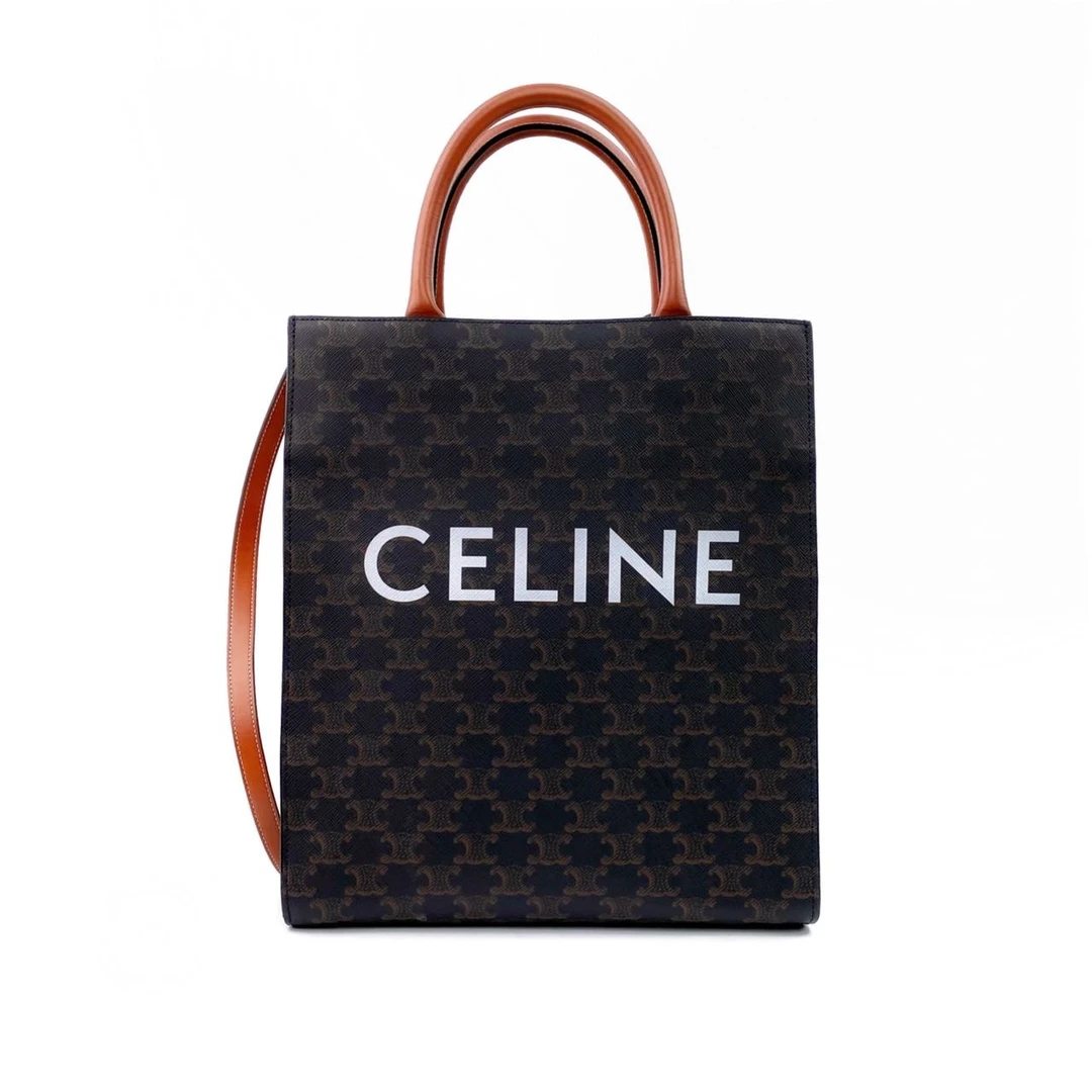 全新未使用 Celine/思琳 牛皮深色系白标琴谱手提包单肩包