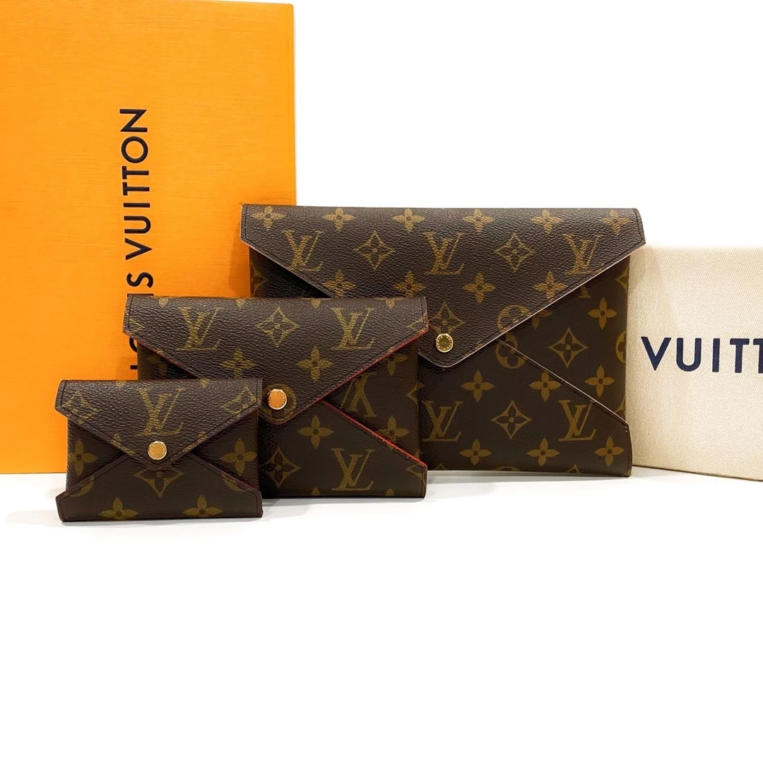 99新 LouisVuitton/路易威登 【交个朋友专属】老花三合一信封包
