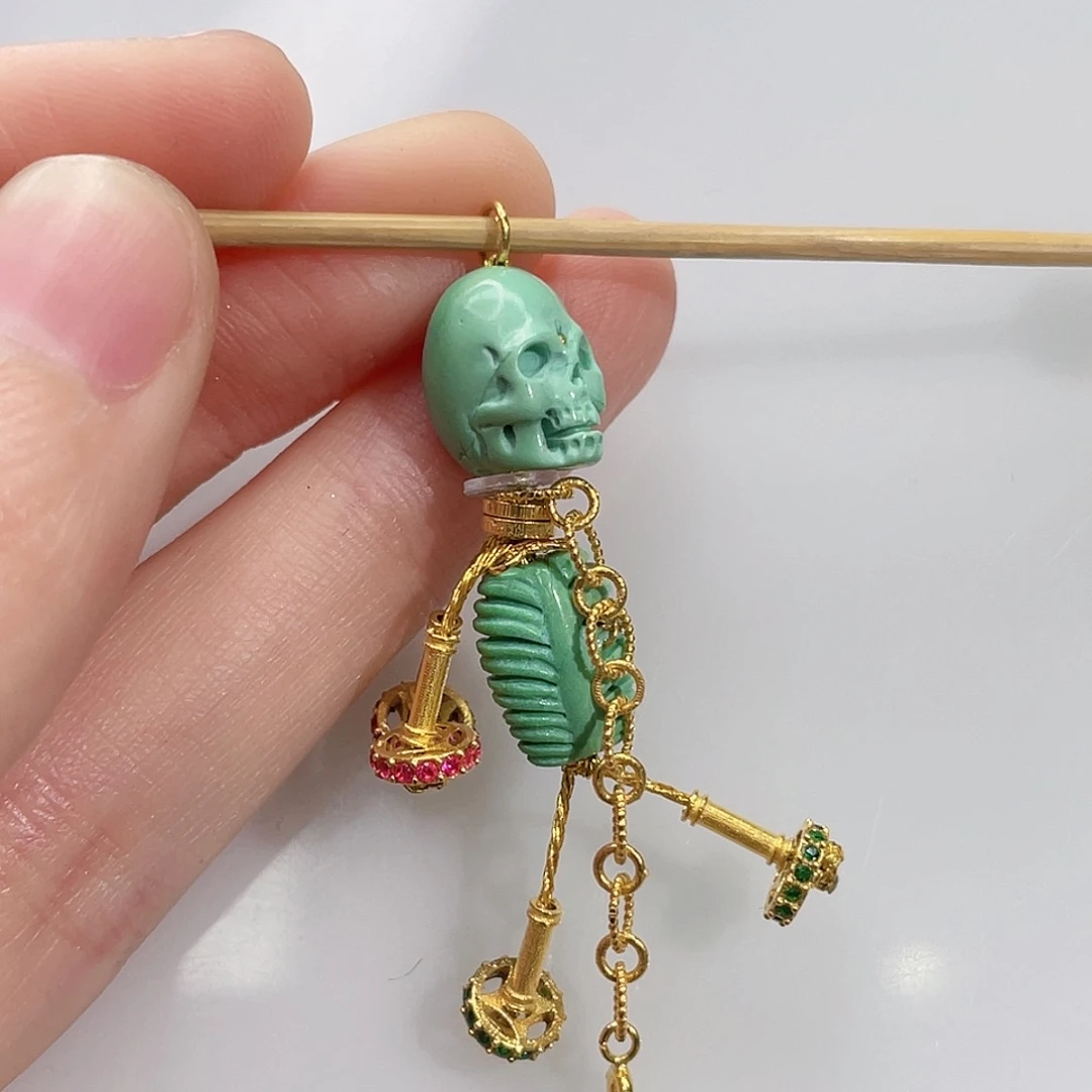 绿松石珠宝奇石18K金镶嵌