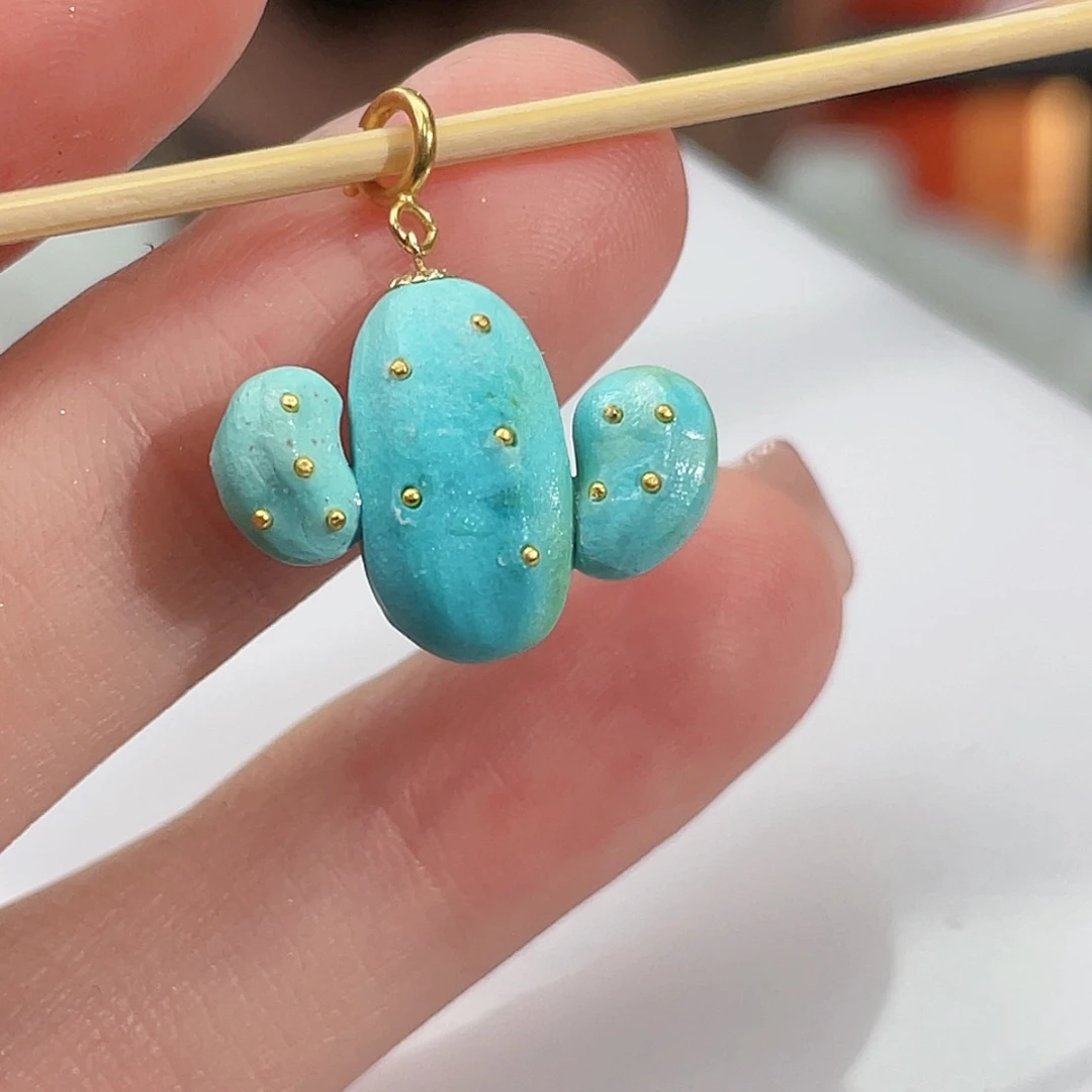 绿松石珠宝奇石18K金镶嵌