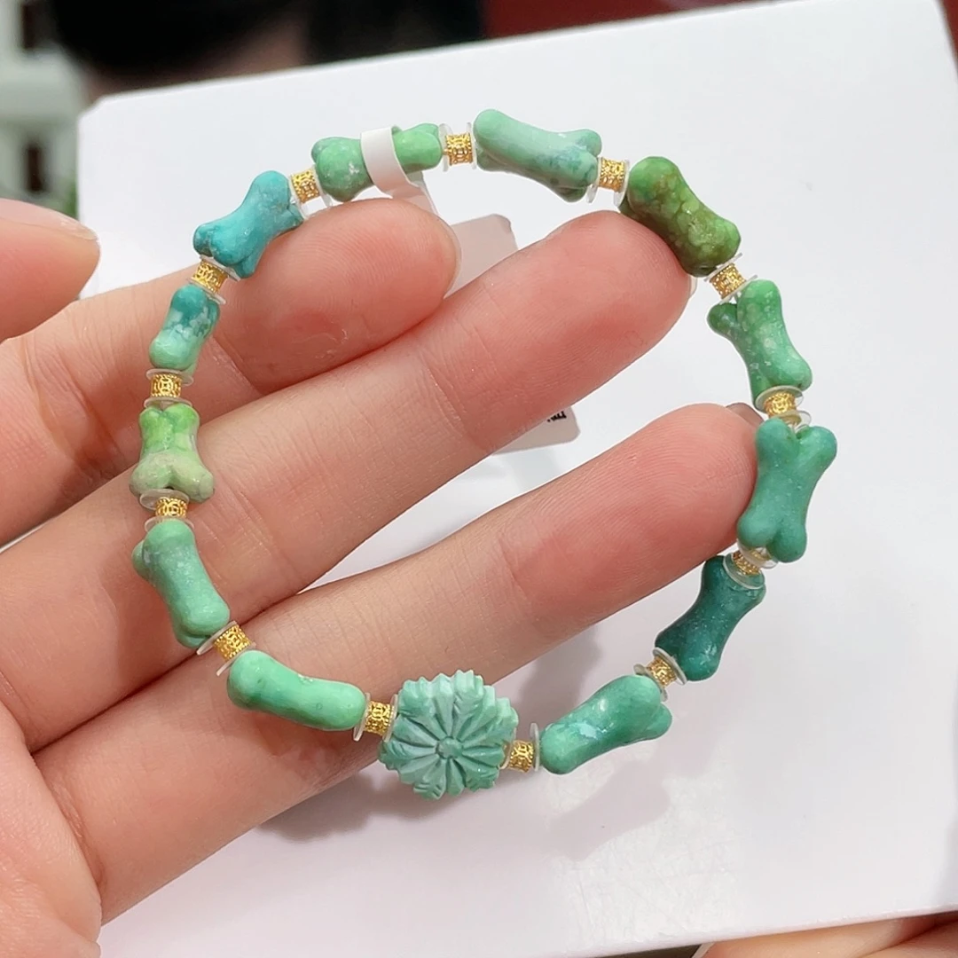 绿松石珠宝奇石18K金镶嵌