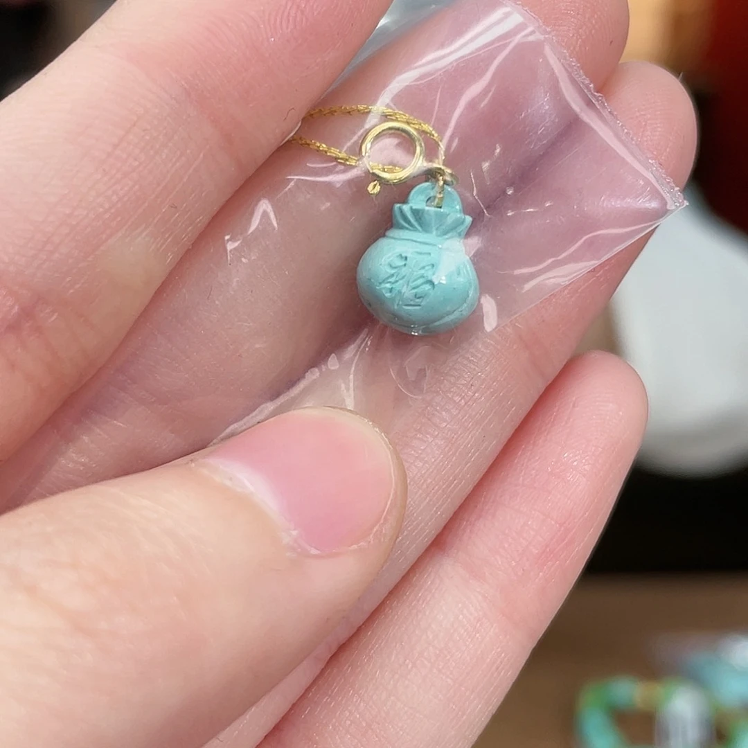 绿松石珠宝奇石18K金镶嵌