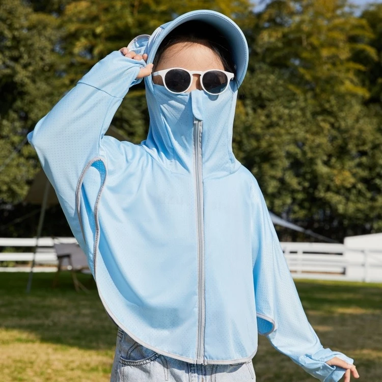 女童防晒衣夏季冰丝凉感透气中小童空调衫宝宝户外防紫外线薄外套
