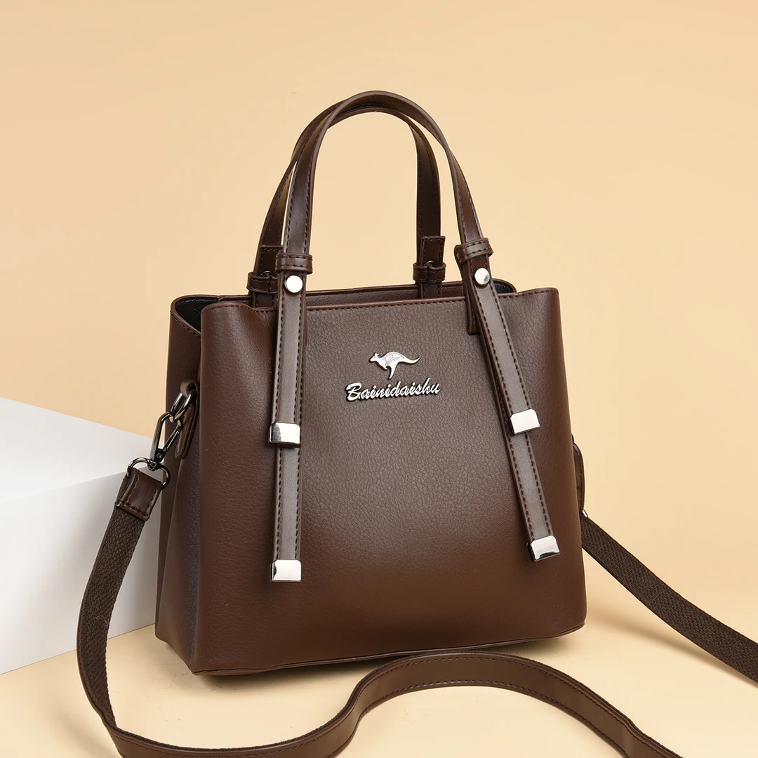 【长24宽12高21】新款女士斜挎包大容量单肩多层软皮水桶包