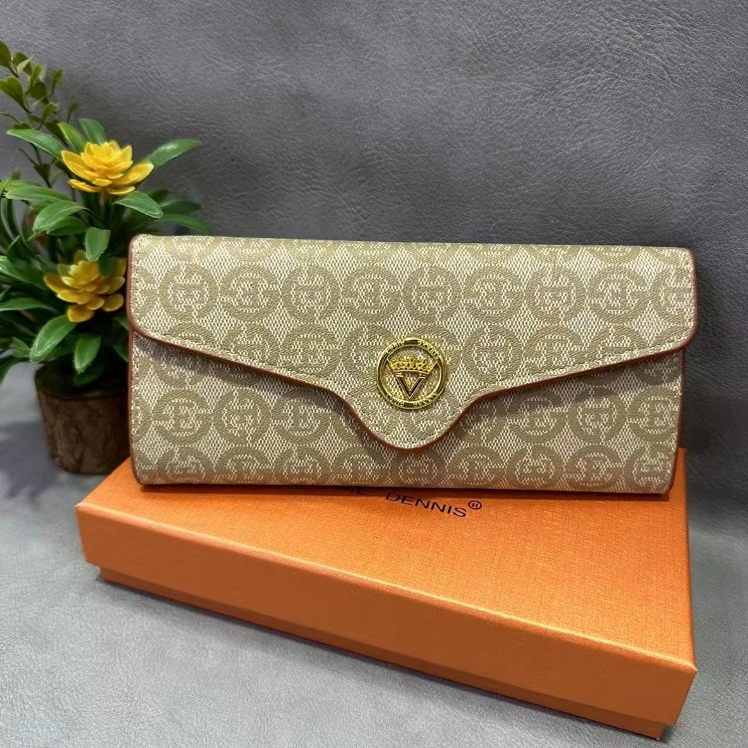 新款百搭复古长款高奢女士手拿钱包