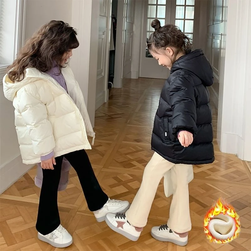 【花若烟】冬季新款儿童加绒裤子灯芯绒喇叭裤宝宝洋气百搭外穿休