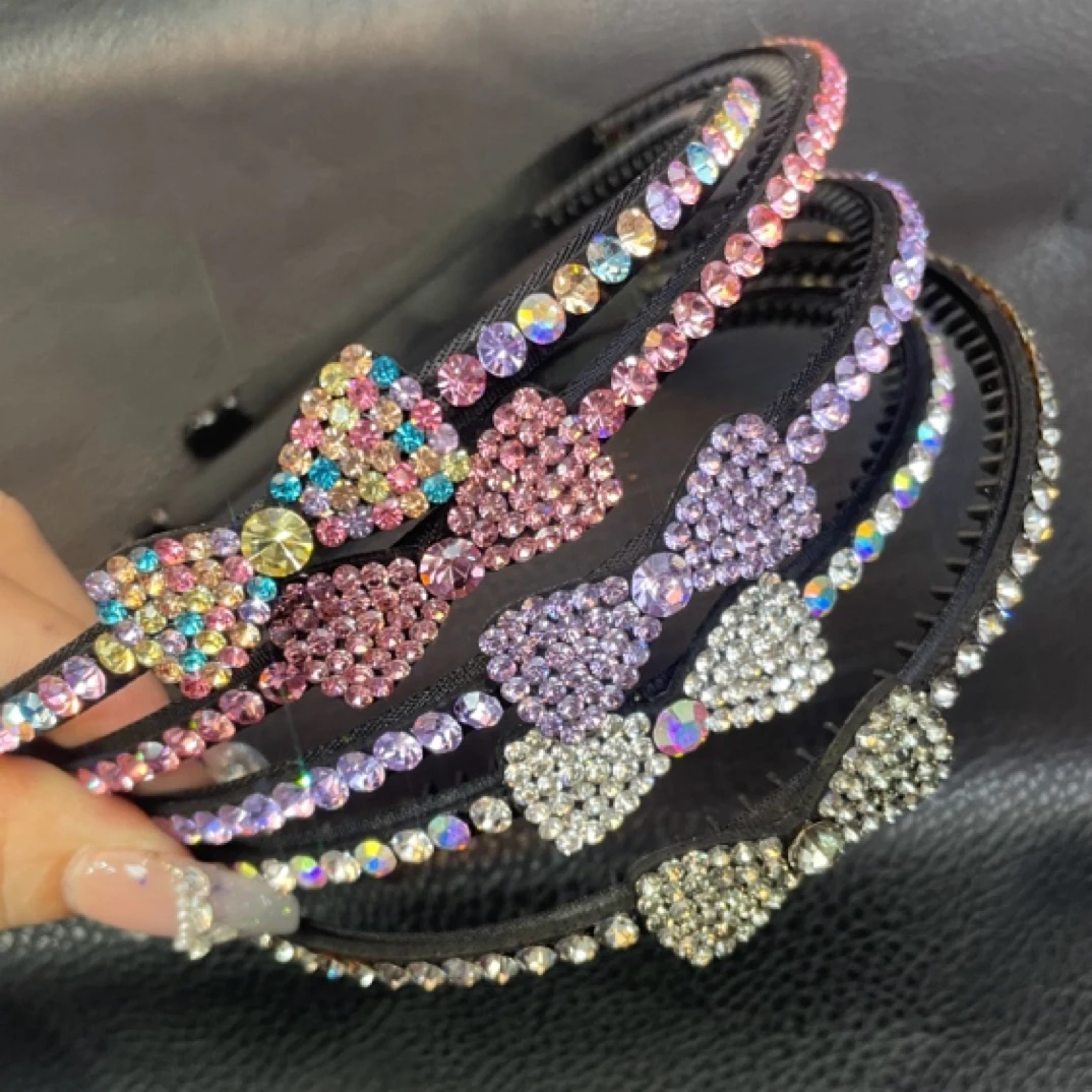 韩版水钻发箍百搭头箍时尚发卡气质简约满钻优雅淑女精致带齿